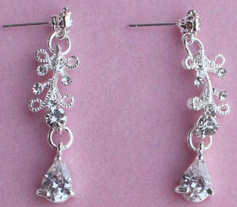 EverLove Bride Headdress Jewelry Wedding Necklace Earrings Set Crystal Crown Tiara A - Image 5